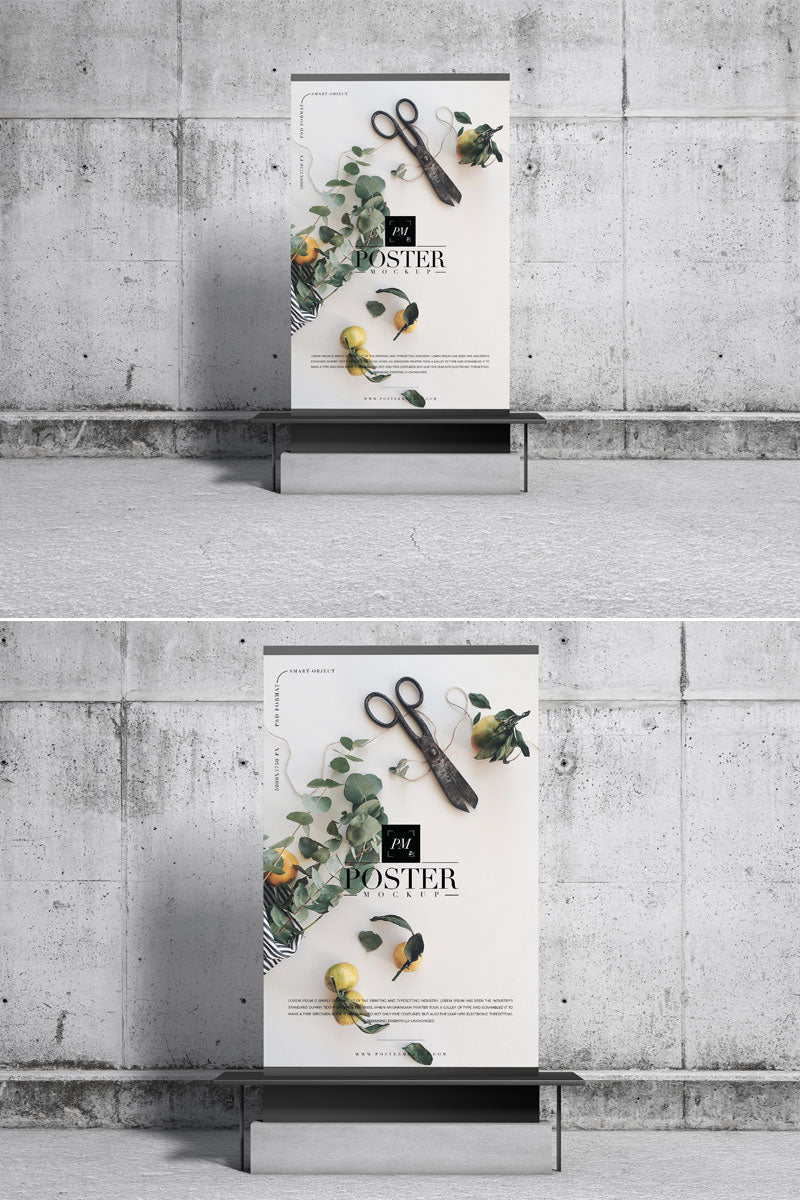 Free Advertising Display Poster Mockup Design