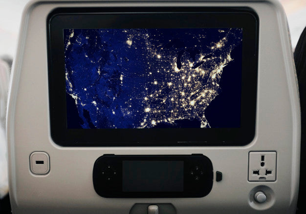 Free Airplane Screen Mockup With A Power Outlet Psd