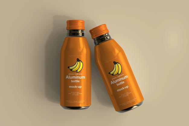 Free Aluminum Beverage Bottle Mockup Psd