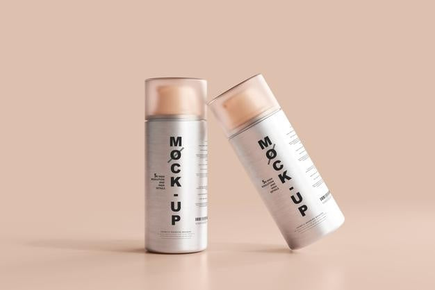 Free Aluminum Body Cosmetic Pump Bottle Mockup Psd