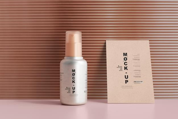Free Aluminum Body Cosmetic Spray Bottle Mockup Psd