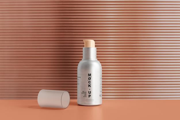 Free Aluminum Body Cosmetic Spray Bottle Mockup Psd