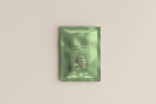 Free Aluminum Foil Sachet Packet Mockup Psd
