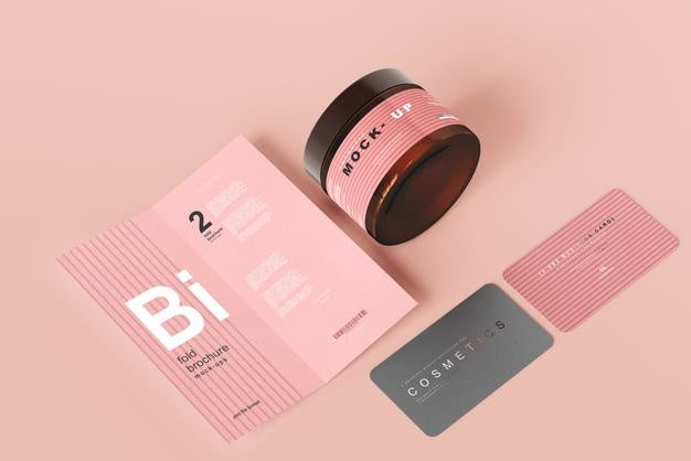 Free Amber Glass Cosmetic Jar Mockup Psd