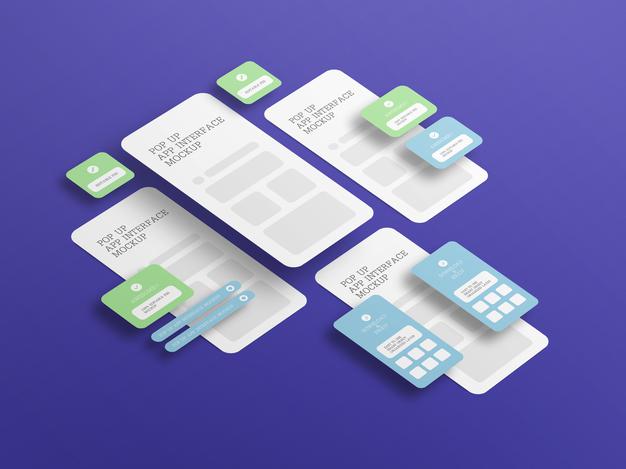 Free App Interface With Pop Up Screen Mockup Psd