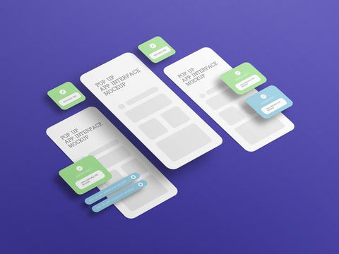 Free App Interface With Pop Up Screen Mockup Psd