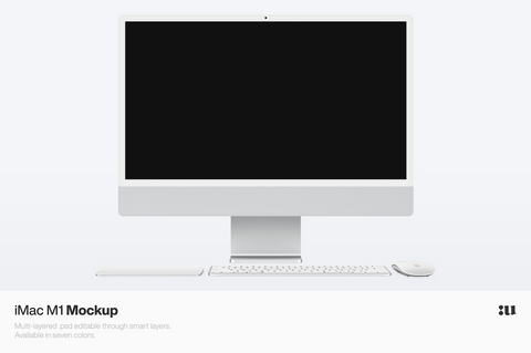 Free Apple Imac 24” M1 Bie Mockup