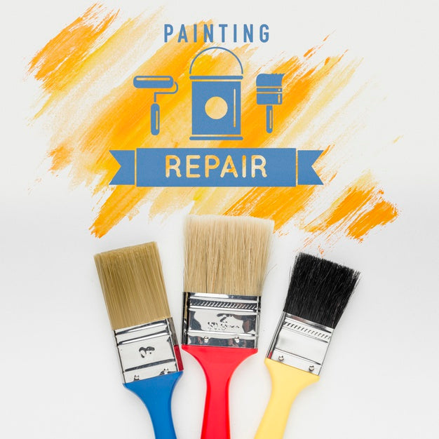 Free Arrangement Of Different Brushes Mock-Up Psd