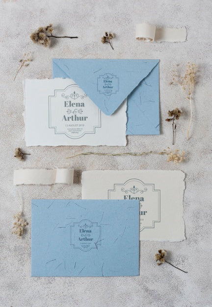 Free Arrangement Of Wedding Mock-Up Cards Psd