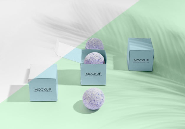 Free Arrangement With Purple Bath Bombs Psd