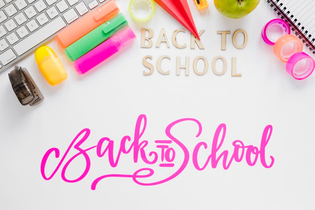 Free Arrangement With Supplies For Returning To School Psd