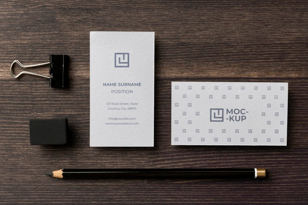 Free Assortment Of Mock-Up Stationery On Wood Psd