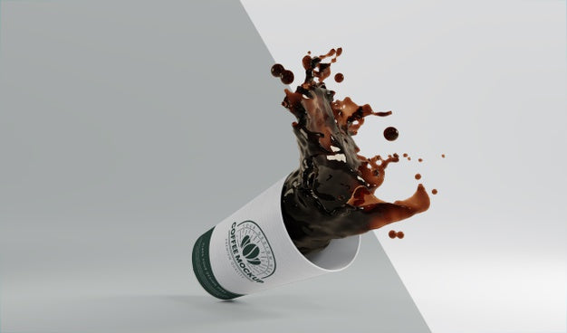 Free Assortment Of Paper Coffee Cup With Coffee Splash Psd