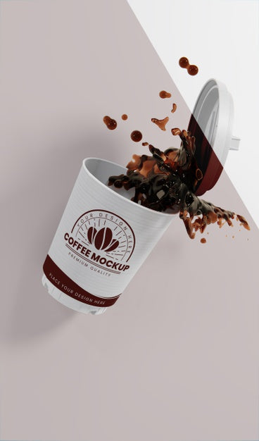 Free Assortment Of Paper Coffee Cup With Coffee Splash Psd