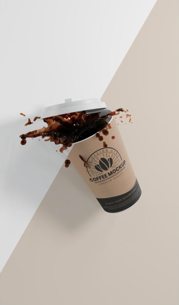 Free Assortment Of Paper Coffee Cup With Coffee Splash Psd