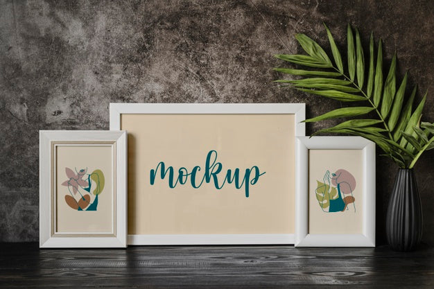 Free Assortment With Mock-Up Frame Indoors Psd