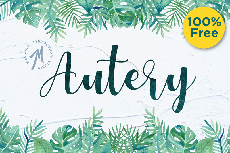 Free Autery Script Font
