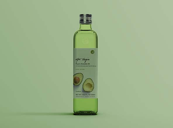 Free Avocado Oil Bottle Mockup