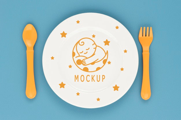 Free Baby Feeding Elements Composition Psd