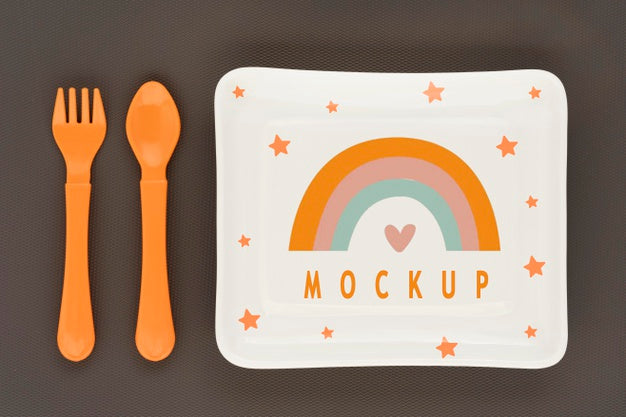 Free Baby Feeding Elements Composition Psd