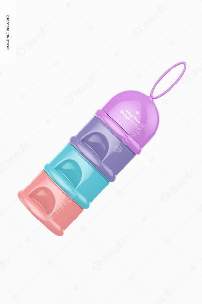 Free Baby Food Portable Storage Mockup, Floating Psd