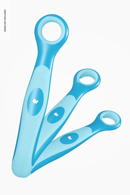 Free Baby Tongue Cleaner Blister Mockup, Floating Psd