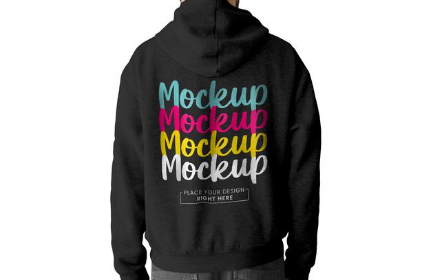 Free Back View Hoodie Mockup Psd
