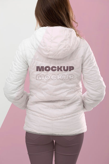 Free Back View Woman Wearing Jacket Medium Shot Psd