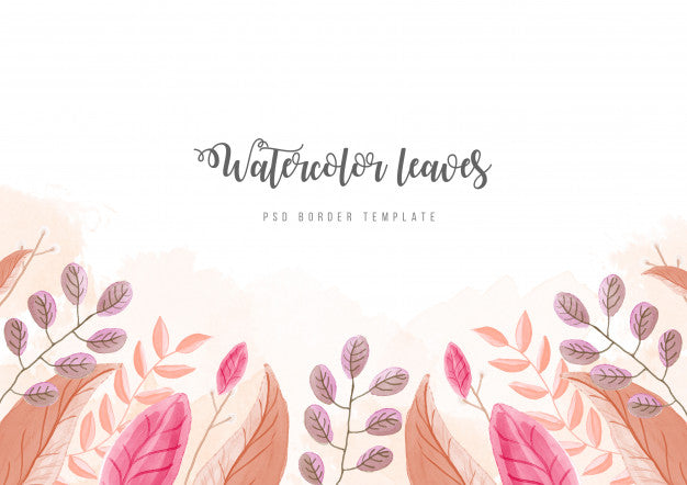 Free Background With Watercolor Flowers Border Psd Template Psd