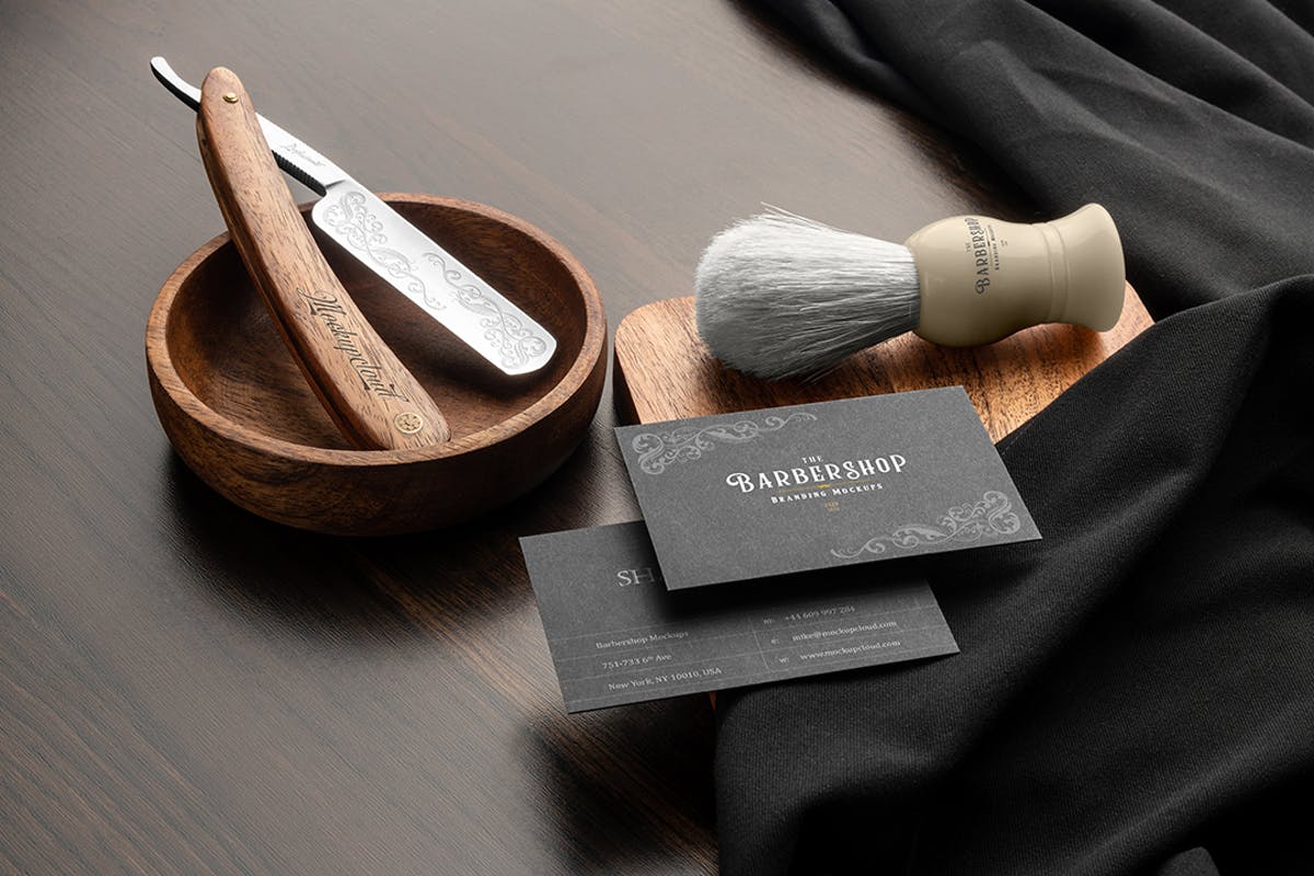 Free Barbershop Branding Mockup