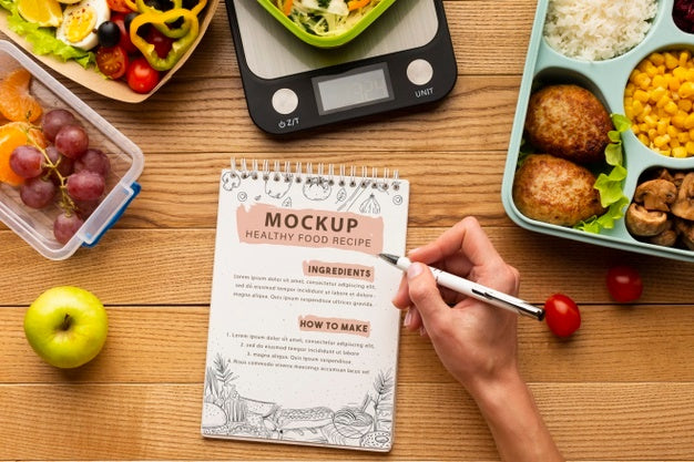 Free Batch Cooking With Notebook Mockup Psd
