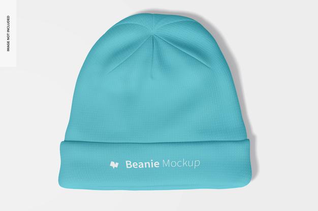Free Beanie Mockup, Top View Psd