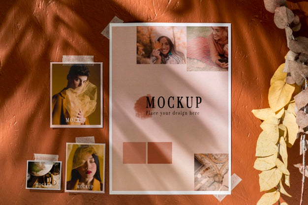 Free Beautiful Autumn Moodboard Mock-Up Psd