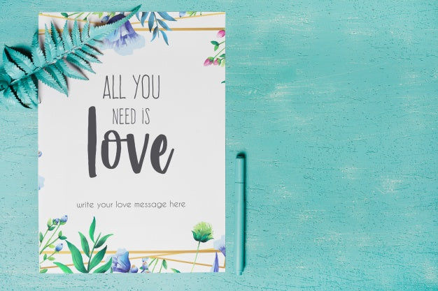Free Beautiful Cover Mockup With Floral Decoration Psd