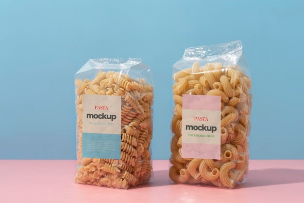 Free Beautiful Pasta Packaging Mockup Psd