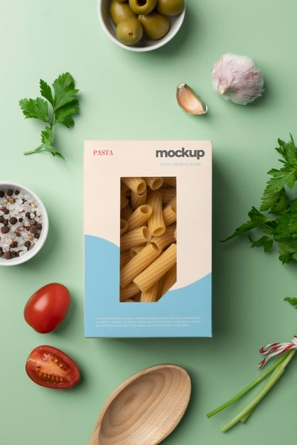Free Beautiful Pasta Packaging Mockup Psd