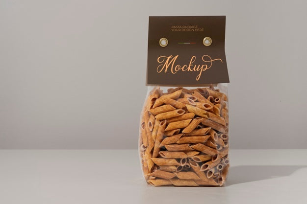 Free Beautiful Pasta Packaging Mockup Psd