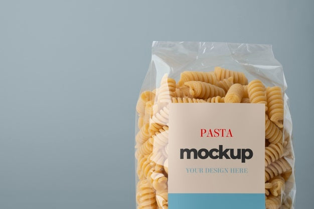 Free Beautiful Pasta Packaging Mockup Psd