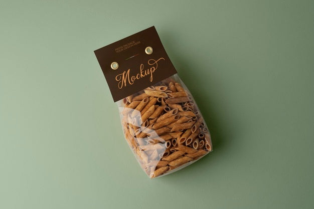 Free Beautiful Pasta Packaging Mockup Psd