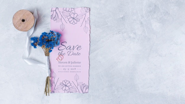 Free Beautiful Save The Date Card Mockup Psd