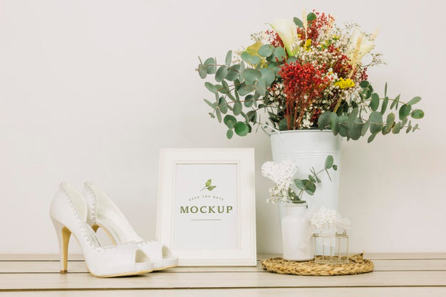 Free Beautiful Wedding Concept Mock-Up Psd