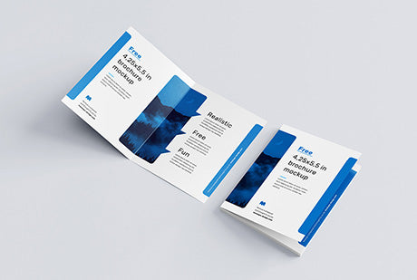 Free Bifold Brochure Mockup / 4.25X5.5 In