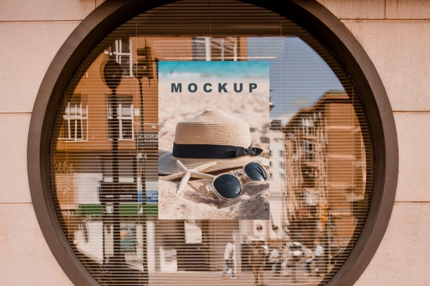 Free Billboard Mockup In Round Window Psd