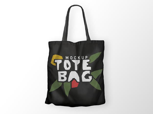 Free Black Tote Bag Mockup Psd