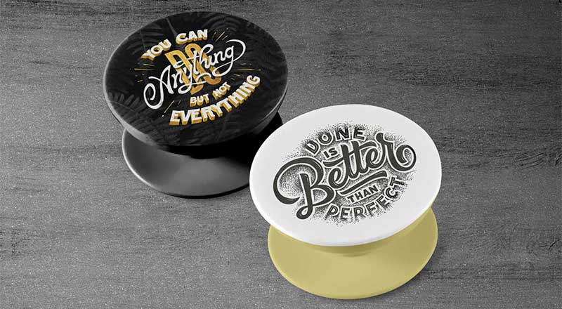 Free Black & White Popsocket Mockup Psd