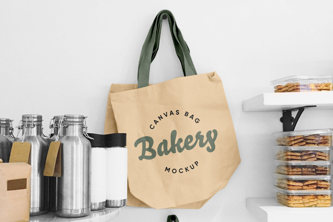 Free Blank Tote Canvas Bag Mockup