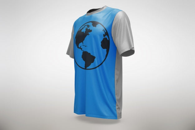 Free Blue T-Shirt Mock Up Psd