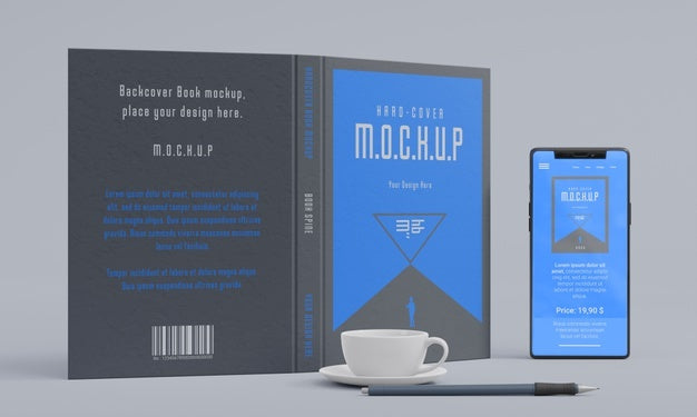 Free Book Stationery Desing Mockup Psd