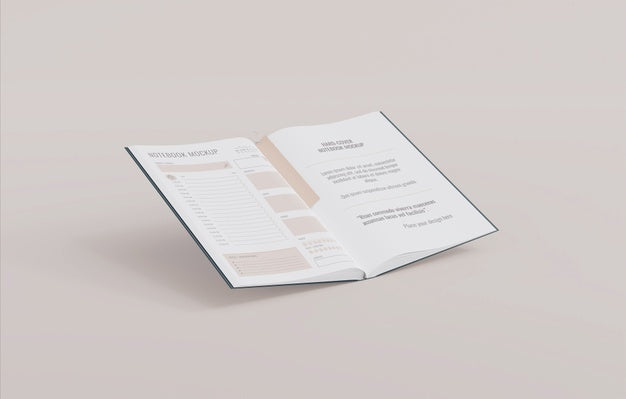 Free Book With Bookmark Design Mockup Psd