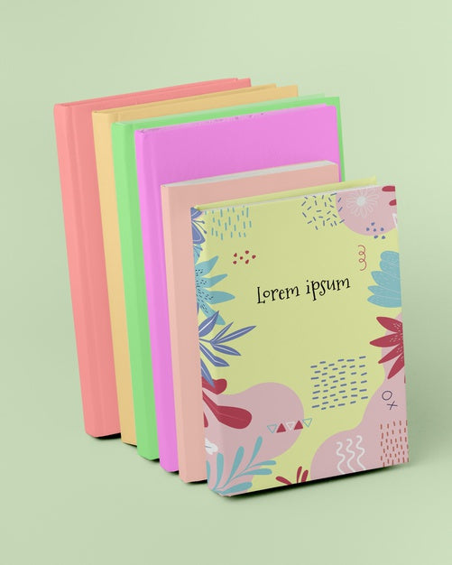 Free Books Assortment On Green Background Psd